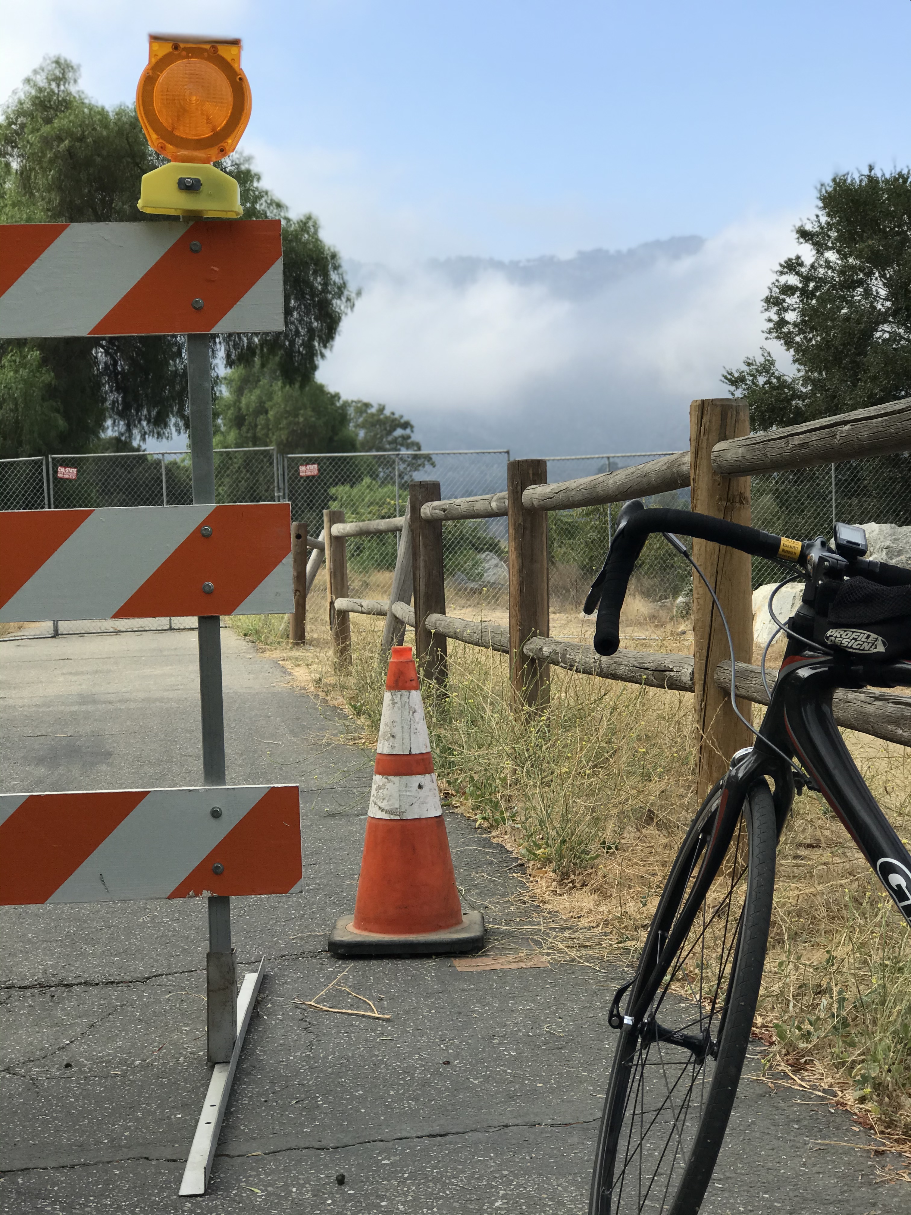 the integrative woman Bike path road block